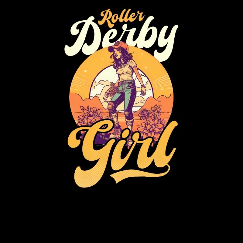 Roller Derby Vintage Retro Sonnenuntergang Roller Mädchen