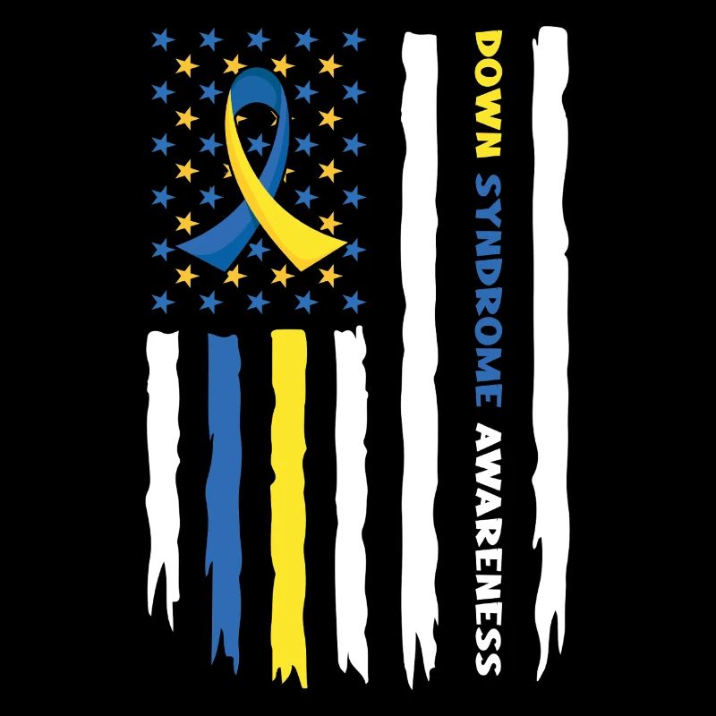 Down Syndrom Bewusstsein Flagge mit Farben