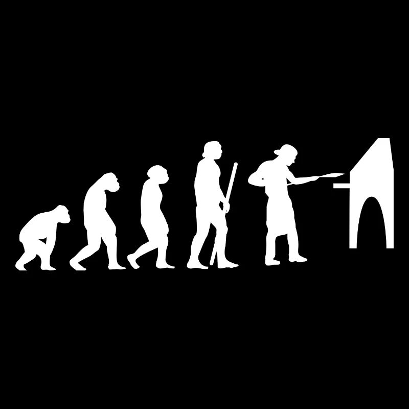 Human Evolution Pizza Delivery Guy Eating Pizza It