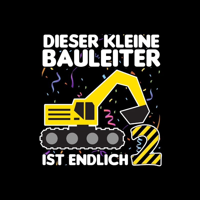 Bauleiter Bagger Geschenk 2. Geburtstag