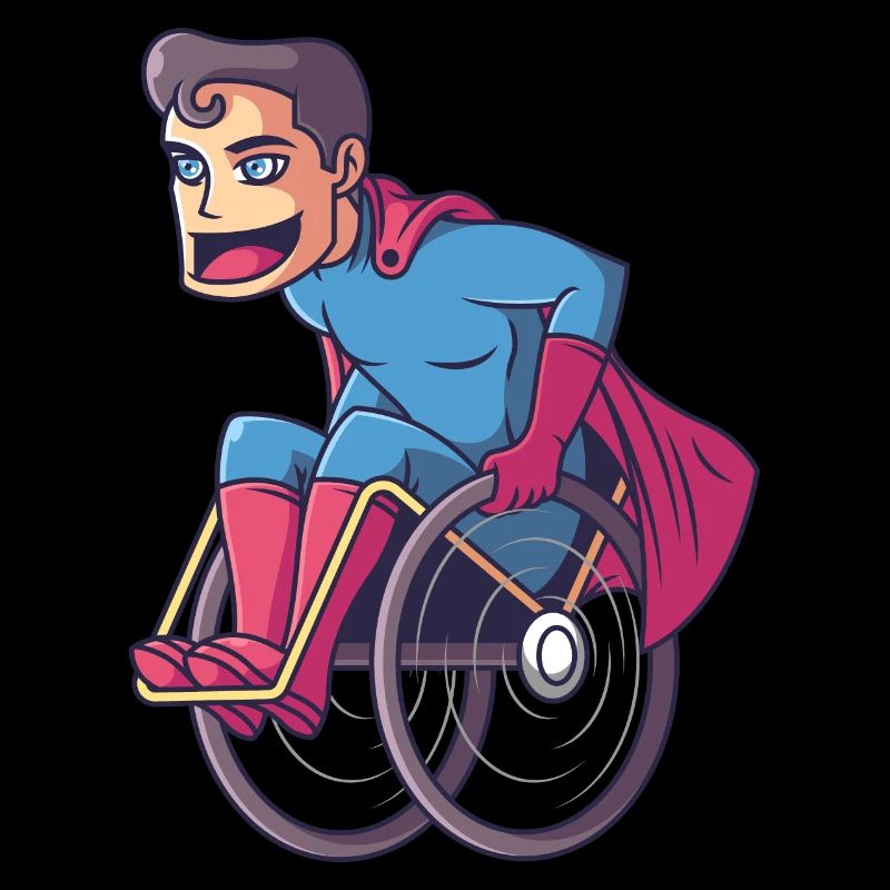 Superheld im Rollstuhl, held rollstuhlfahrer
