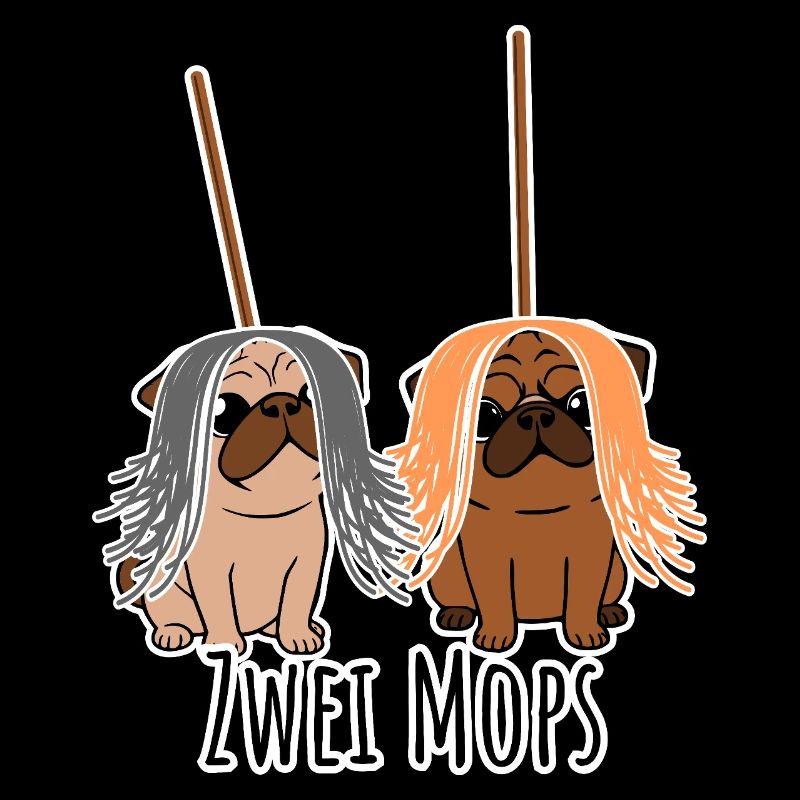 Zwei Mops - Hunde oder Putzgeräte? Hunde Humor?