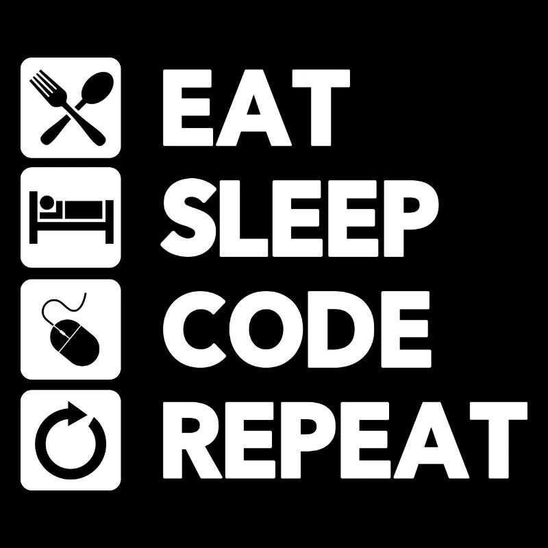 Eat Sleep Code Repeat Coder Programmer Software De