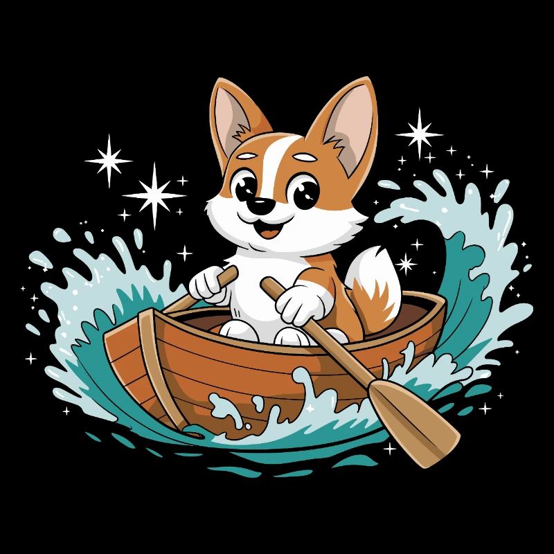 Ein Corgi Boot Paddle Boot