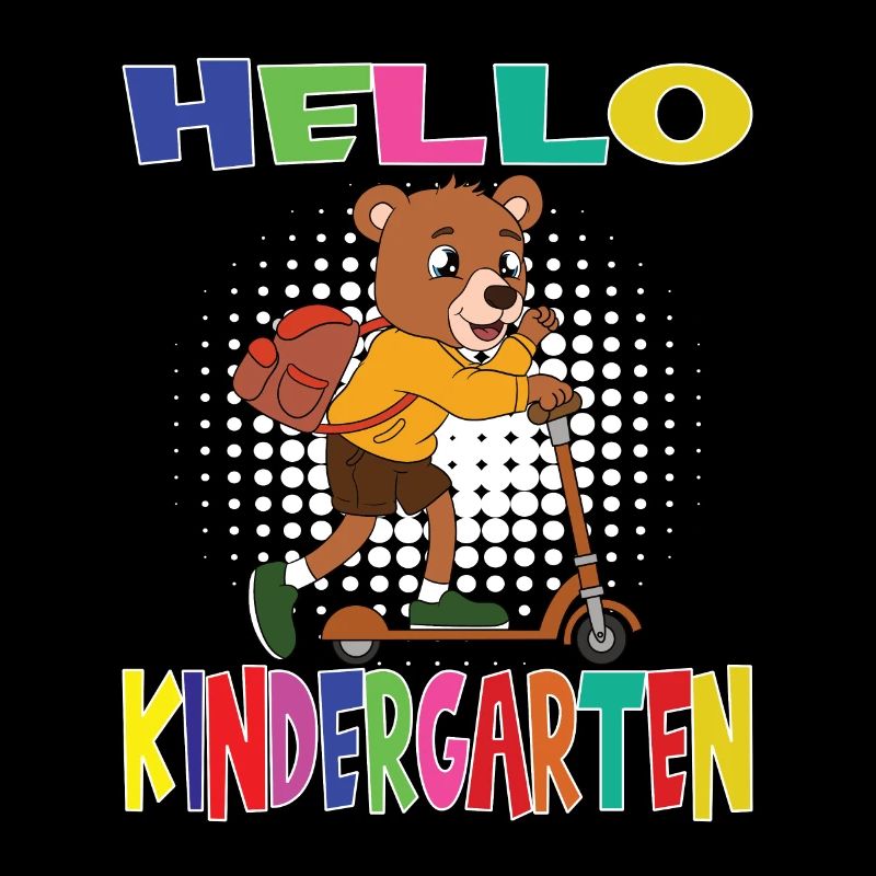 Hello Kindergarten Bear With Scooter