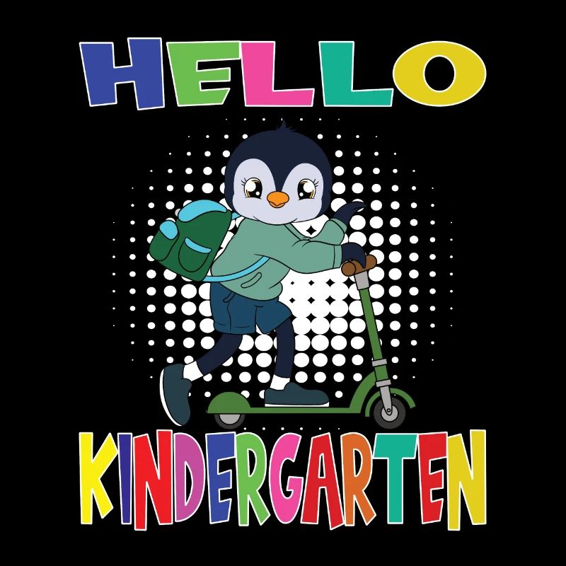 Hello Kindergarten Penguin With Scooter