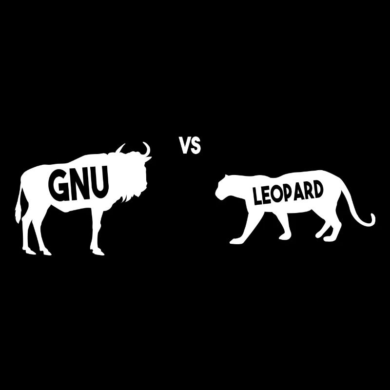 GNU vs Leopard T-Shirt