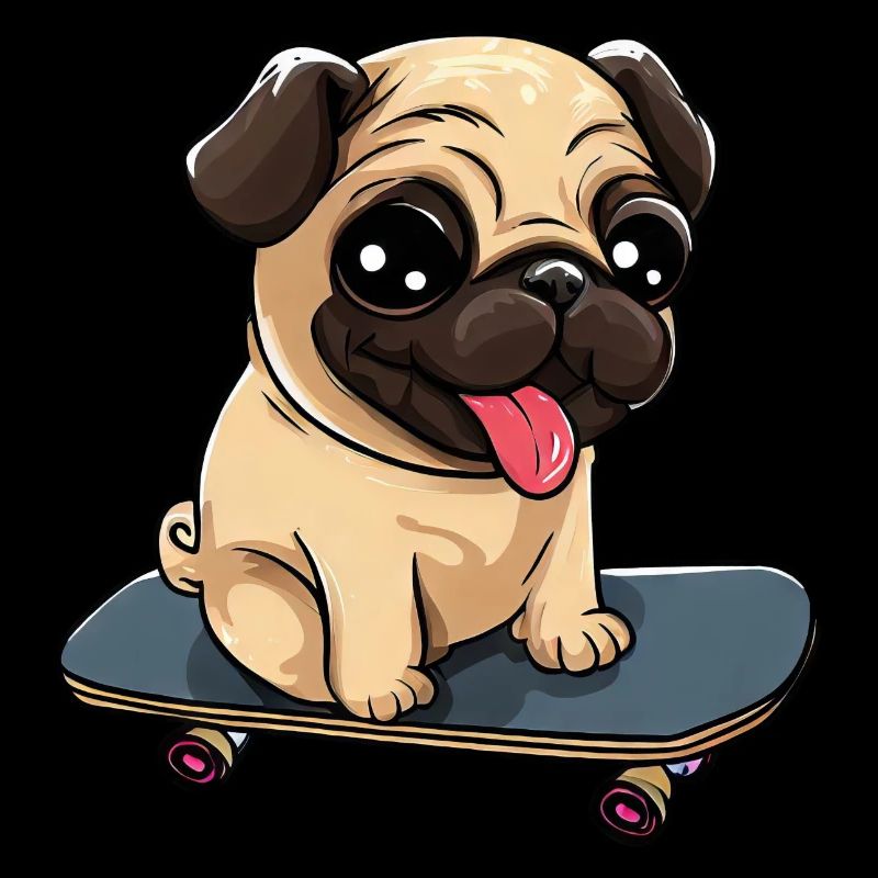Skateboarding Pug: Cute Rolling Fun