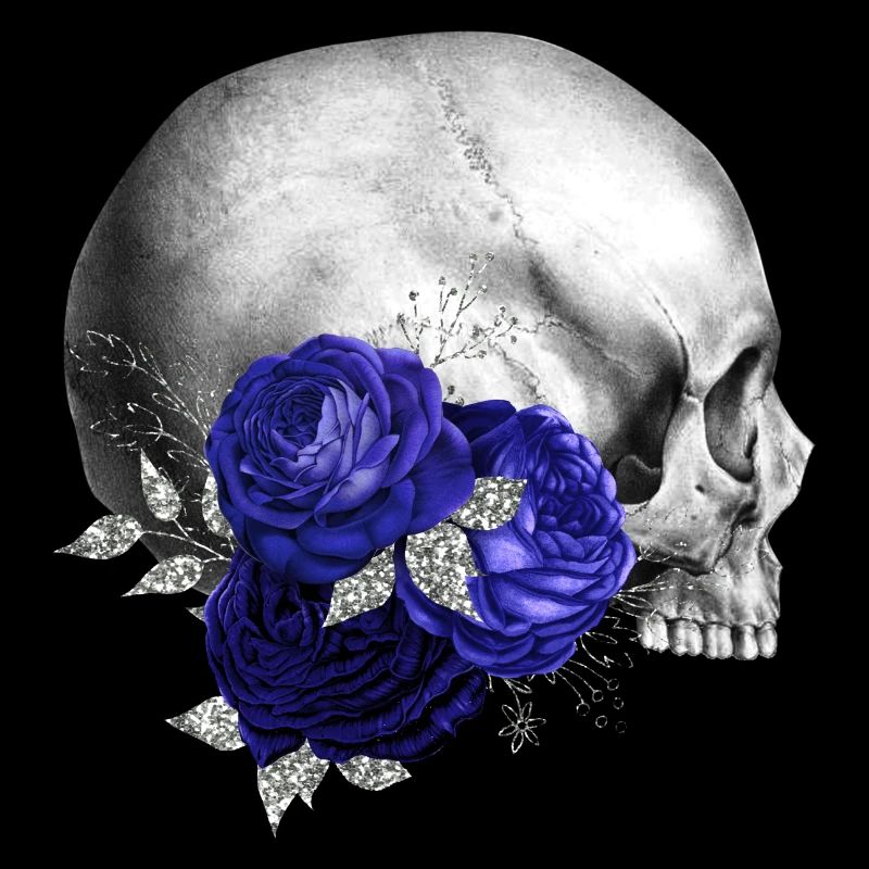 Night flowers gothic goth skull death skull punk