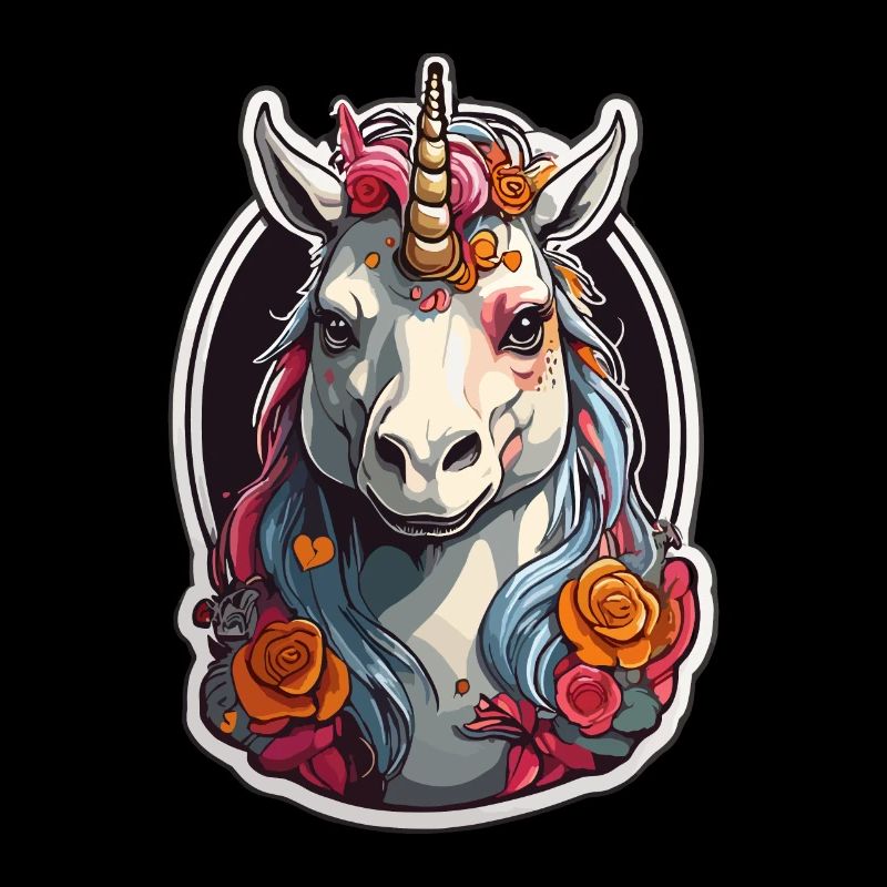 Licorne avec des fleurs