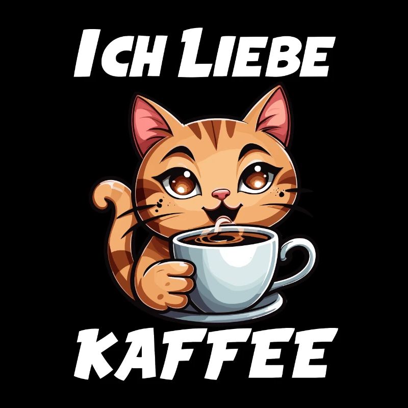 Kaffeeliebhaber - Katze mit Kaffeebecher