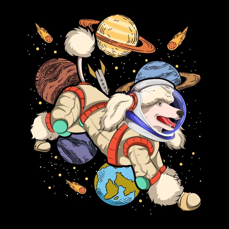 Universum Hunde Geschenk Weltall Astronaut Pudel