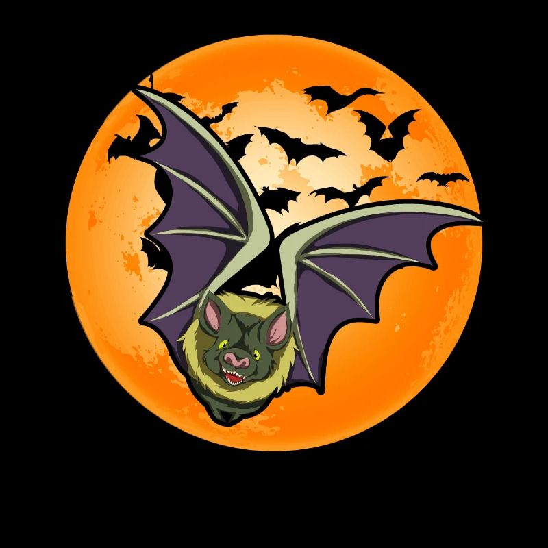 Full Moon Night Animal Gift Bat