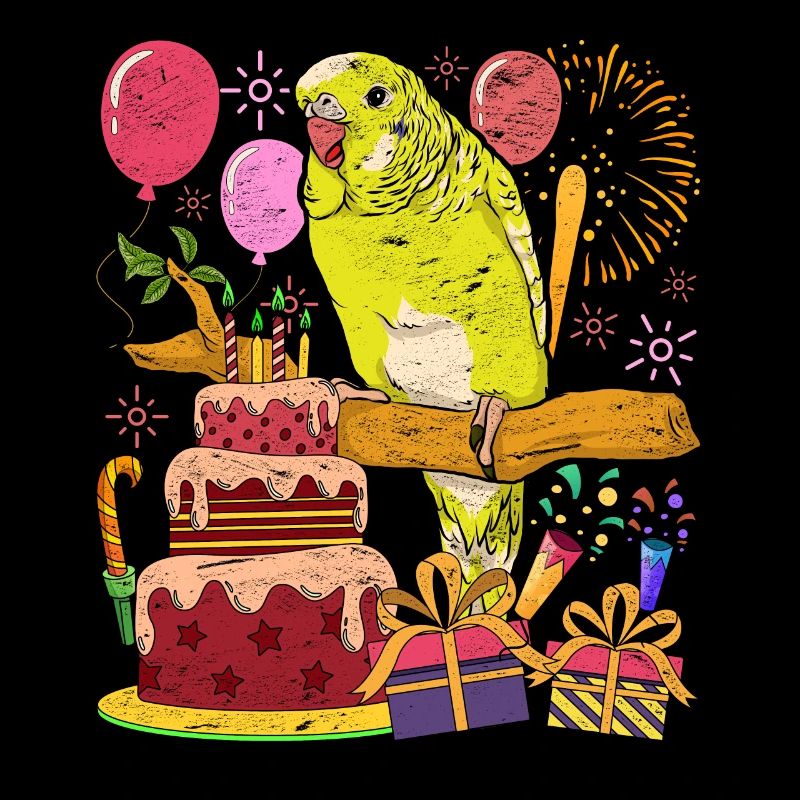 Vogel Geburtstagsfeier Geschenk Wellensittich