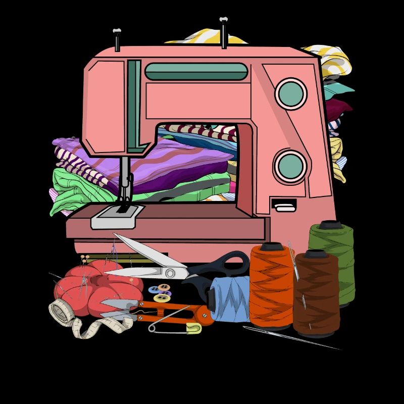 Retro Sewing Machine Knitting Seamstress Gift Sewing