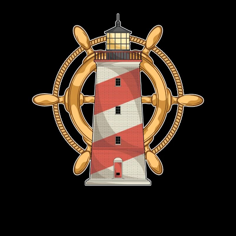 Ozean Boot Steuerrad Meer Geschenk Leuchtturm