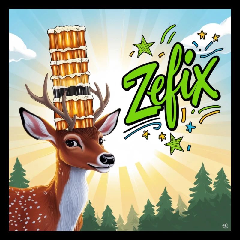 ZEFIX - Deer with beer, buddy we celebrate