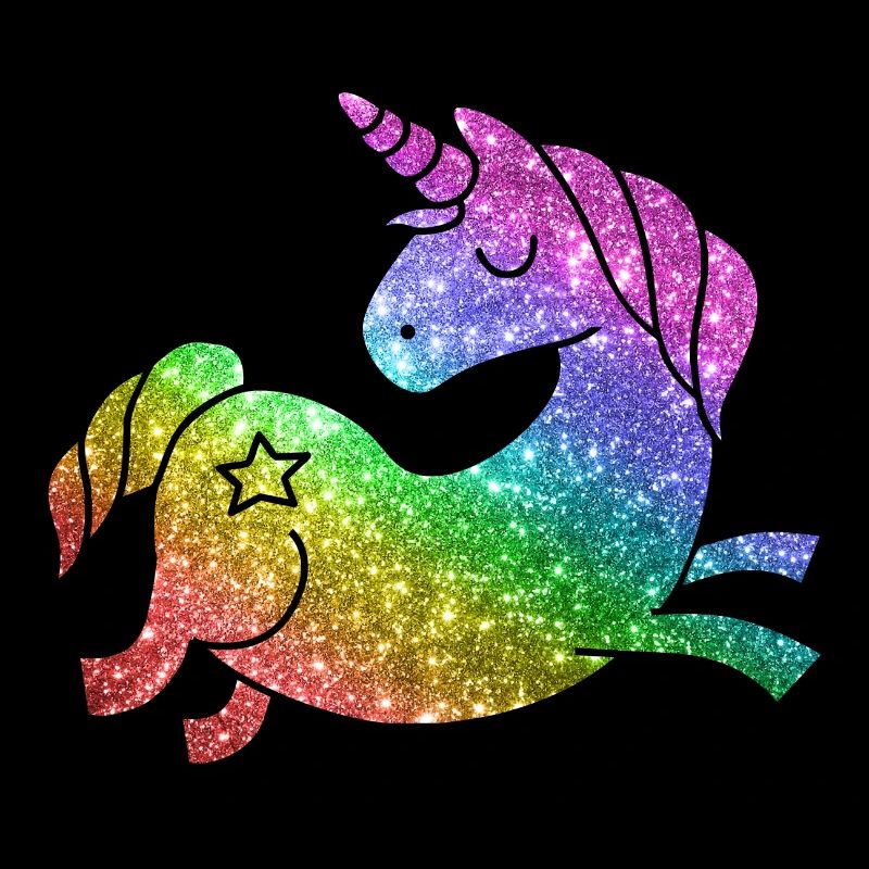 Regenbogen Glitzer Einhorn - Unicorn