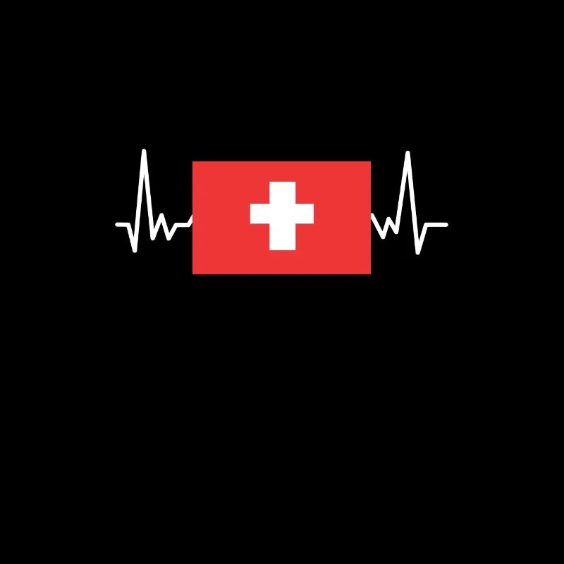 Herzschlag Herzfrequenz Flagge Schweiz Geschenk