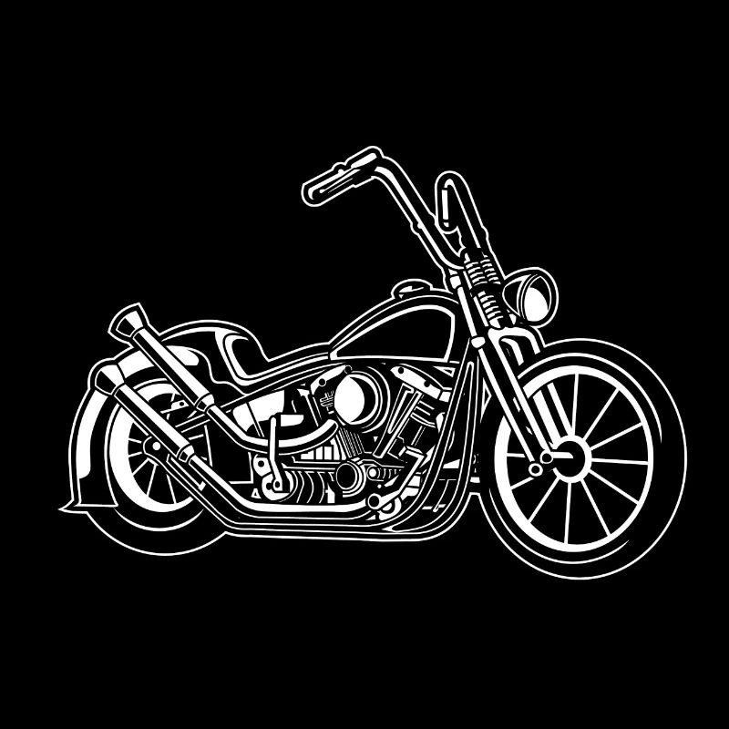 Chopper / Bobber Motorcycle 02 black white