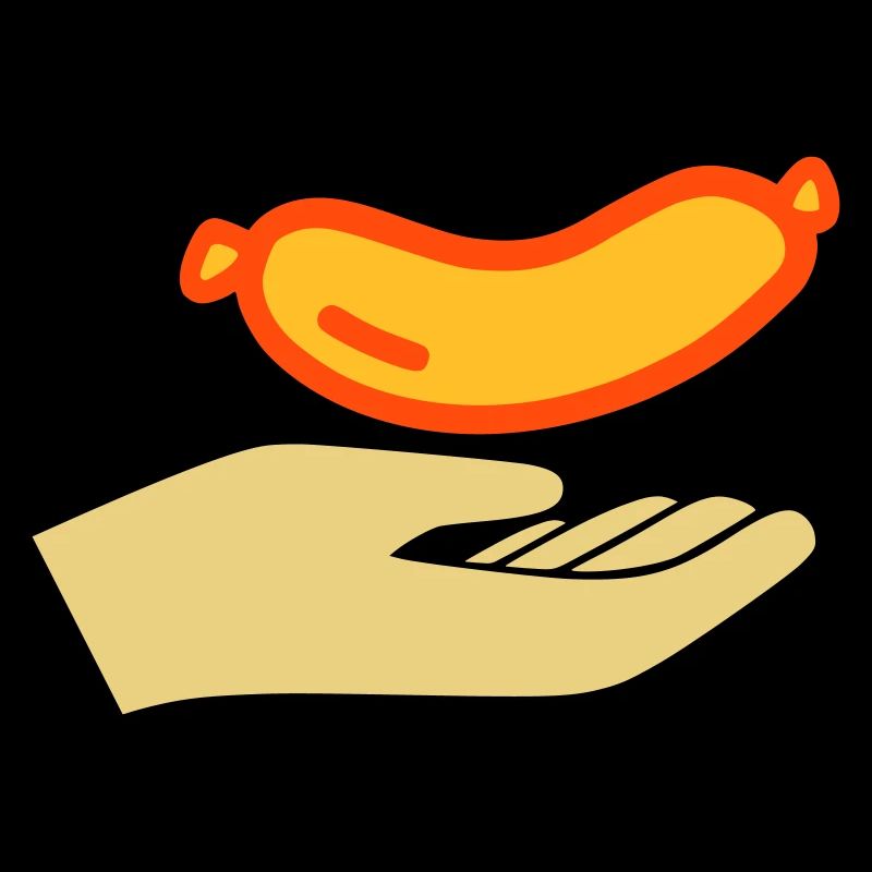 Hand reicht Würstchen