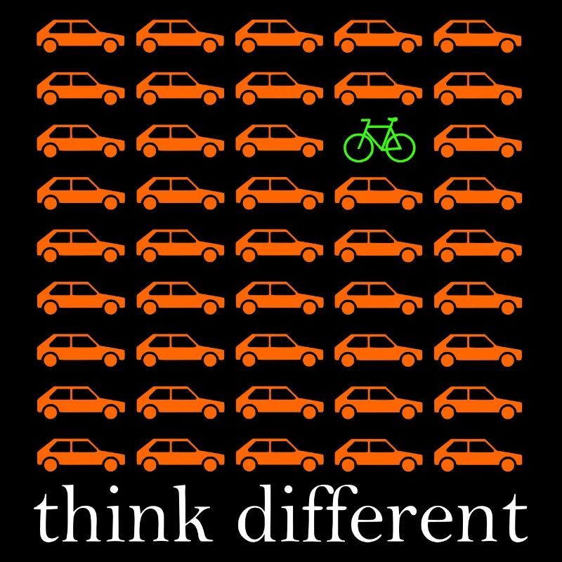 Fahrrad vs Auto think different cooles Shirt