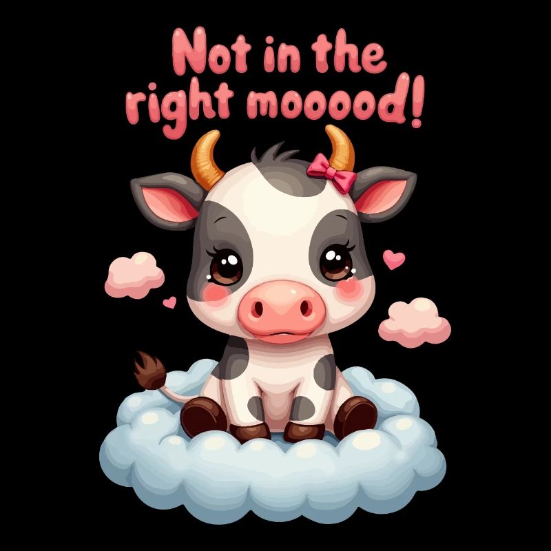 Vache douce et triste pas de bonne humeur