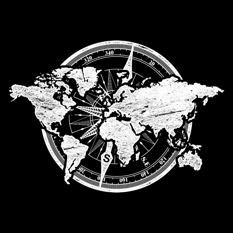 Compass Map Travel Gift World Map