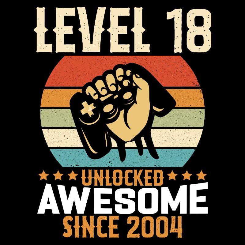Level 18 Jahre unlocked Gaming Geburtstagsgeschenk