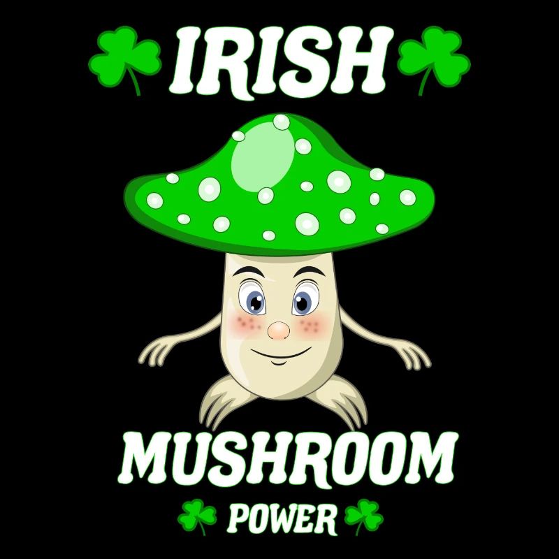 Le champignon de puissance irlandais, conception de champignons amusants
