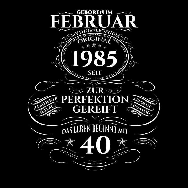 40. Geburtstag Geschenk Mann Original Februar 1985