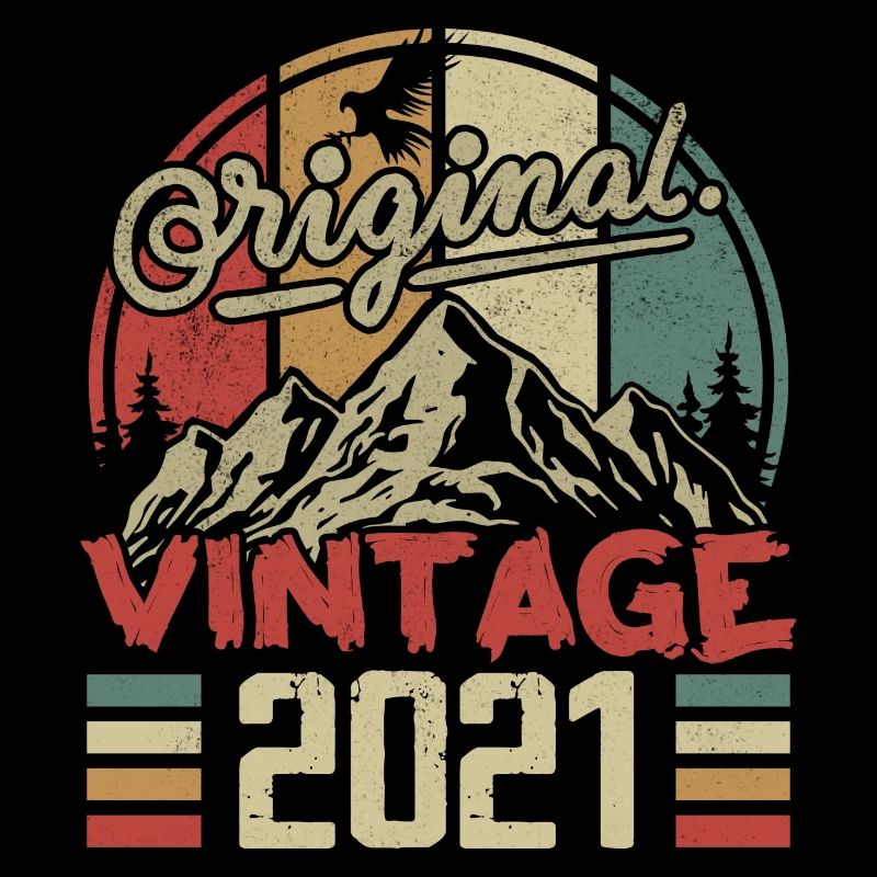 Vintage 2021 Retro Cadeau Anniversaire Né En 2021