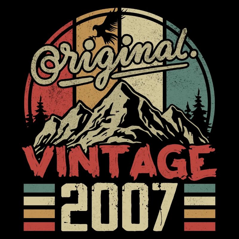 Vintage 2007 Retro Cadeau Anniversaire Né En 2007