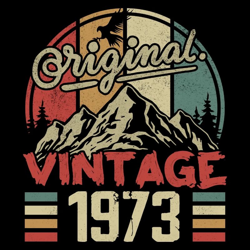 Vintage 1973 Retro Cadeau Anniversaire Né En 1973