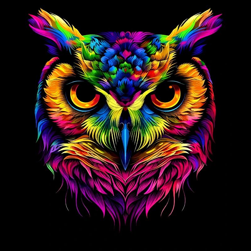 Eule Bunt Regenbogen Farben Pop Art Kauz Uhu Eulen