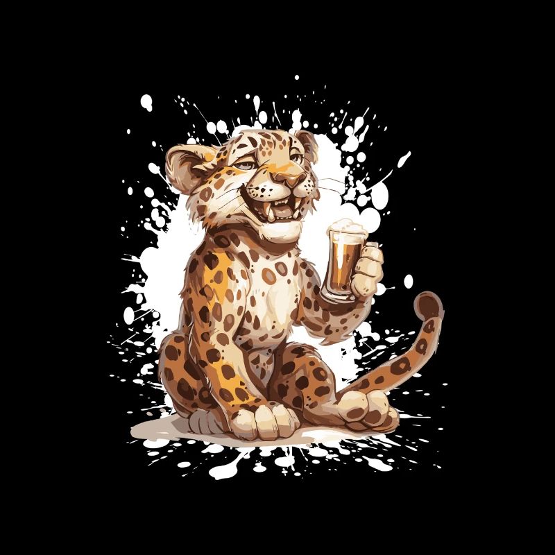 Leopard Bier Lustig