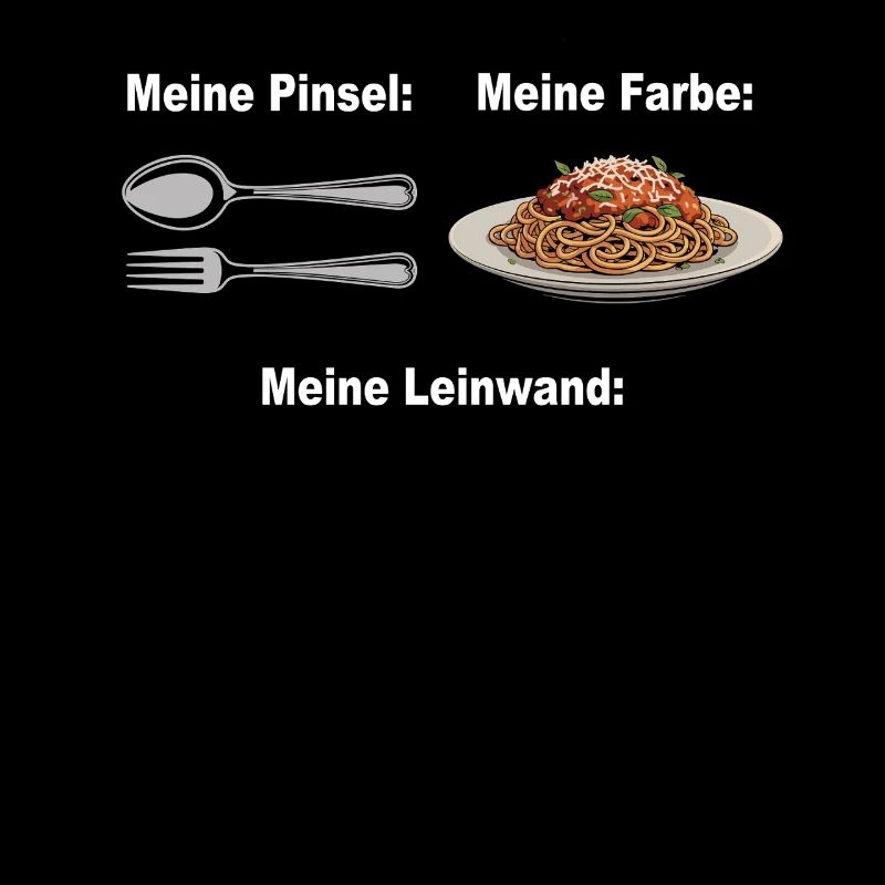 Spaghetti Bolognese Pinsel Farbe Leinwand Pasta