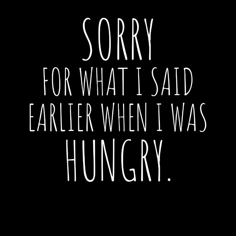 Désolé pour ce que j’ai dit plus tôt quand j’avais faim