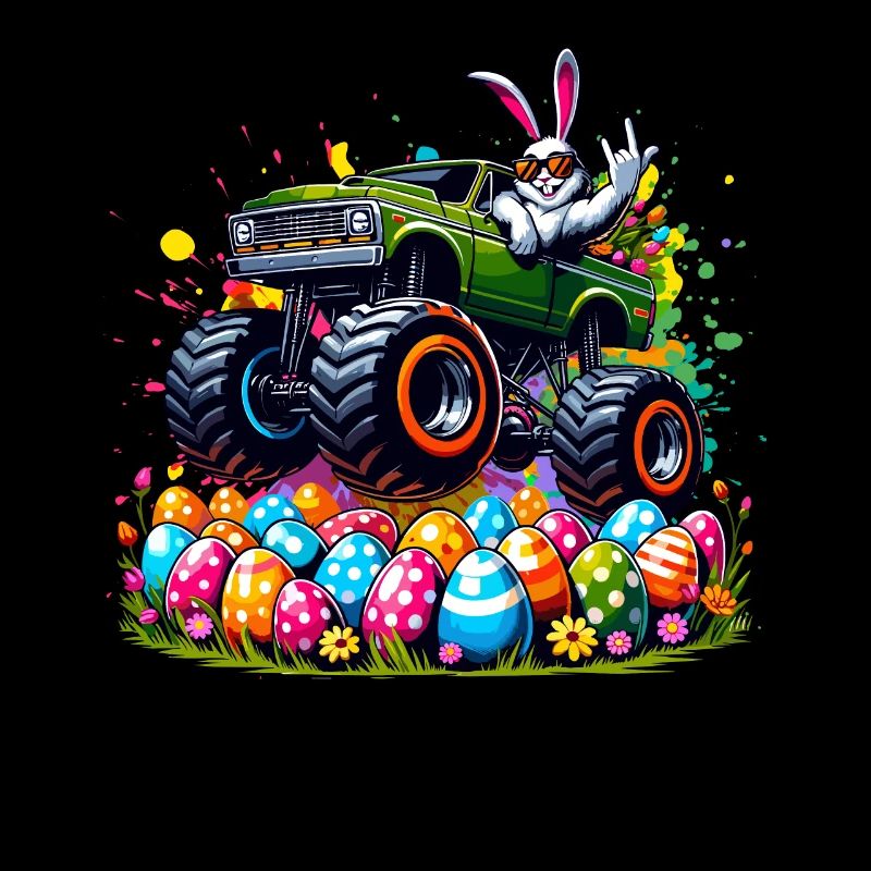 Monster Truck Boys Easter Basket Easter Bunny Merry