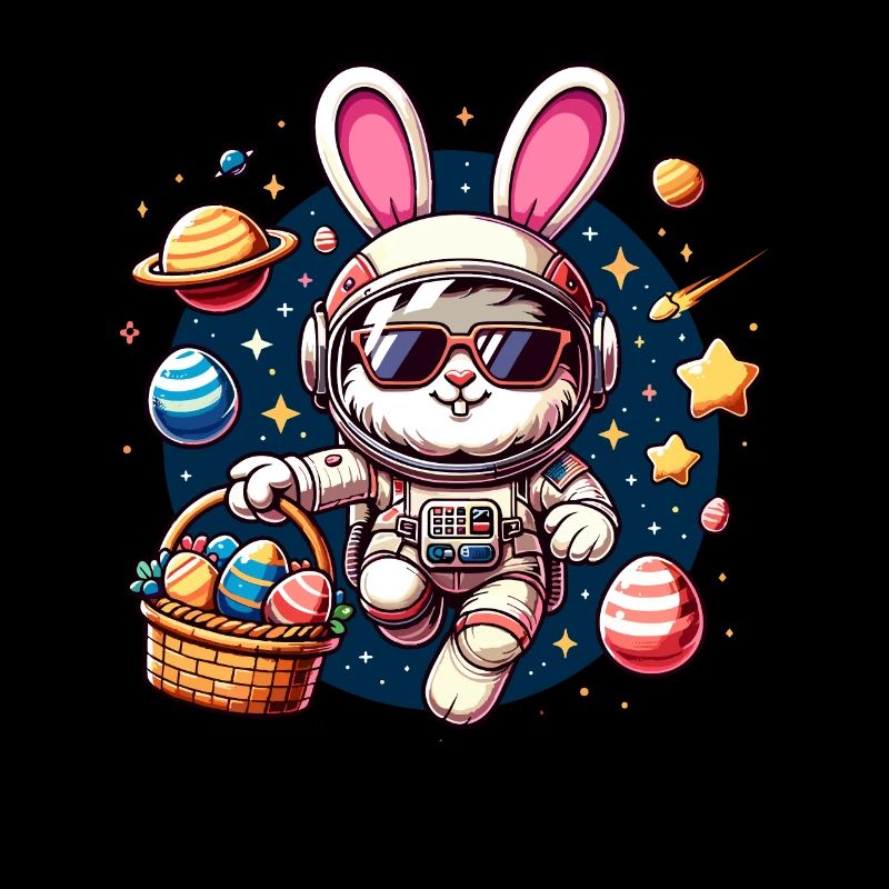 Lapin de Pâques Astronaute Garçons Filles Panier De Pâques