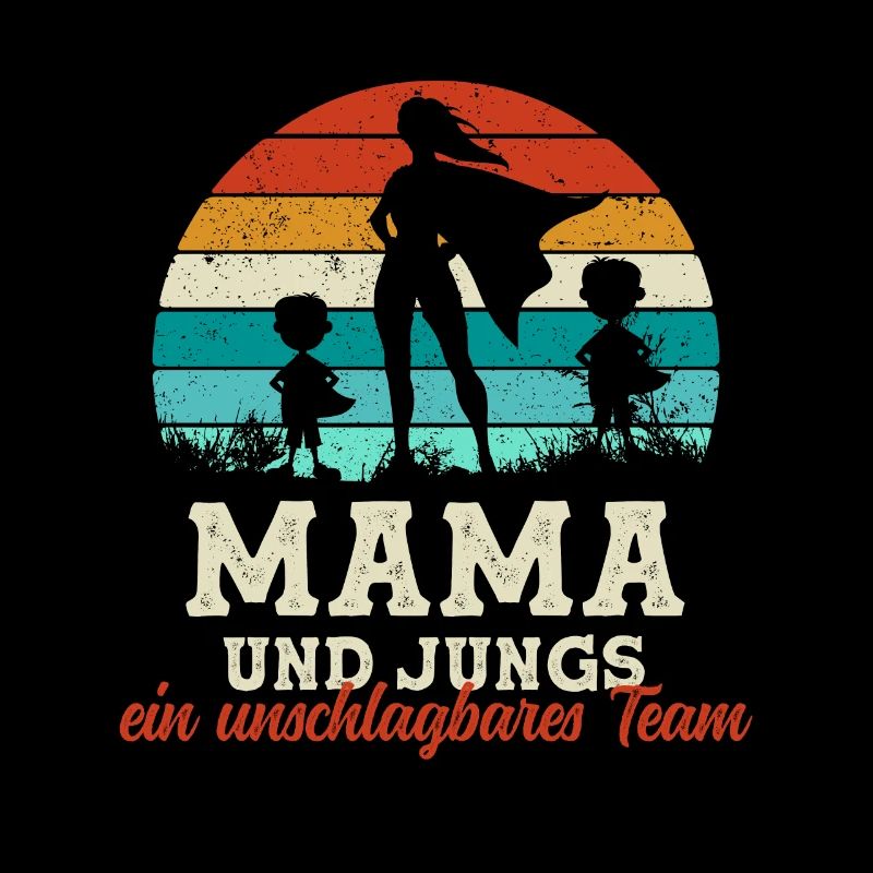 Team Super Mama Zwei Söhne Jungs Muttertag Kinder