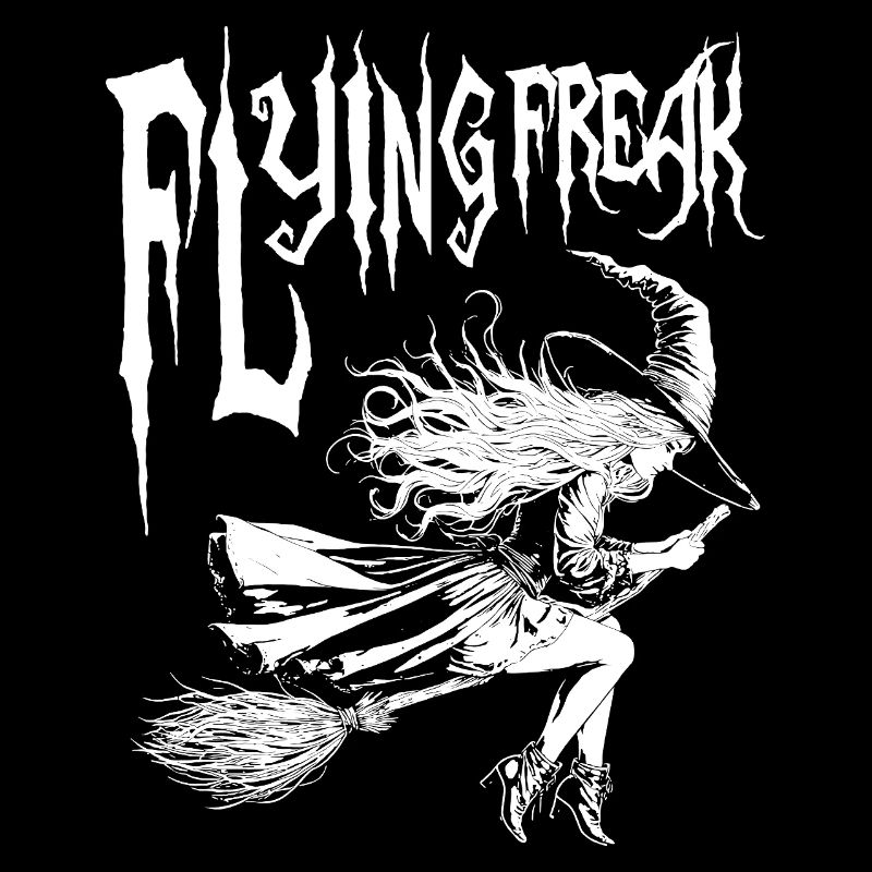 Flying Freak Witch White Design