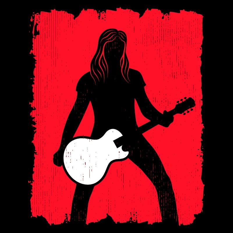 Affiche graffiti de la silhouette du guitariste