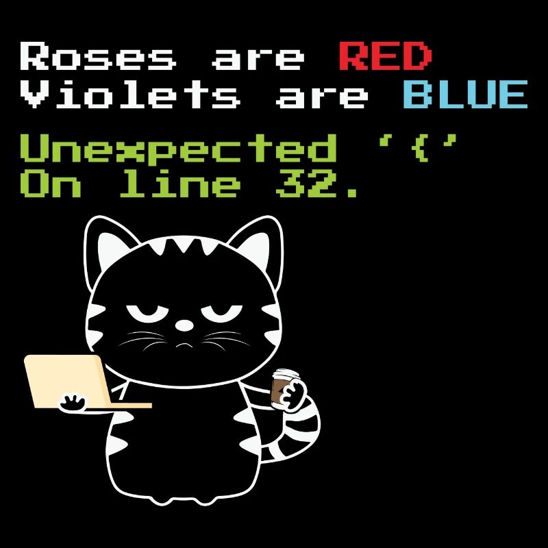 Drôle de chat de codage Progrmmer nerd geek