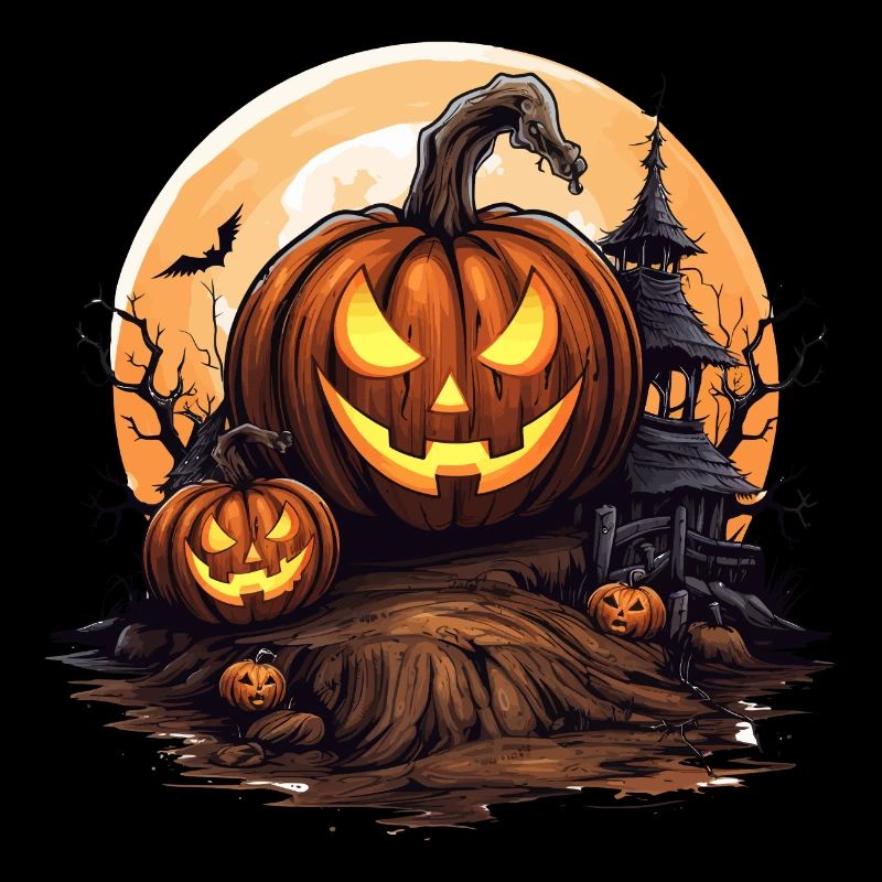 Halloween Maison hantée Sort Chauve-souris de citrouille