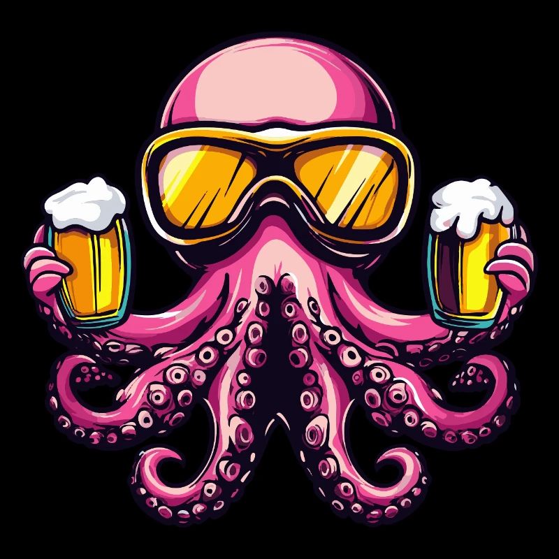 Oktopus Apres Ski Bier Comic