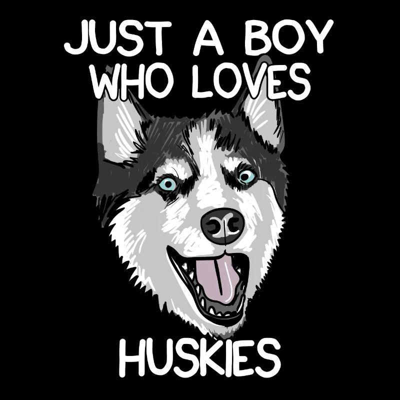 Nur ein Junge, der Huskies liebt