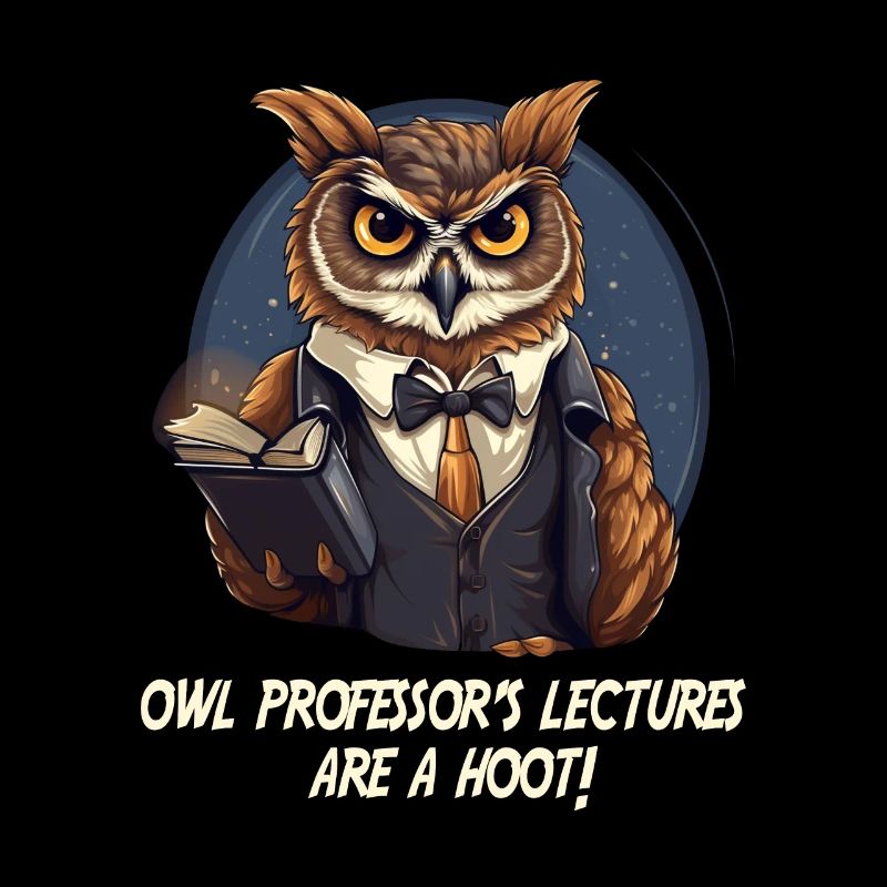 Lehrer Eule mit Spruch Schule