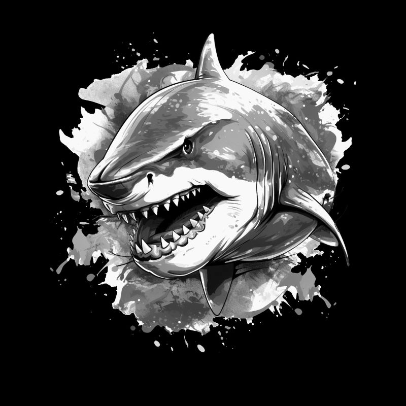 Shark underwater diver diving