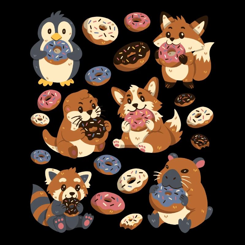 Donut: Capybara, Fuchs, Corgi, Otter, Pinguin